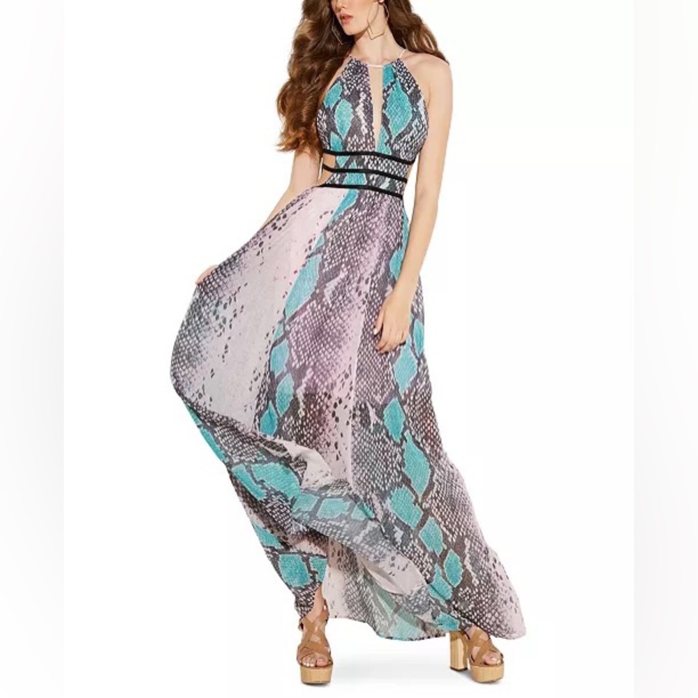 GUESS croc-embossed maxi dress
